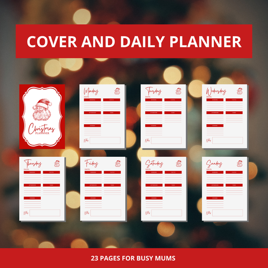 Christmas Planner Printable | Holiday Organizer PDF with Gift List, Budget Tracker & Meal Planner - Instant Download