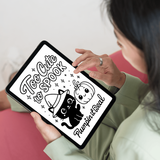 Halloween Coloring Pages for Kids - Digital Download (2 High-Res PNGs)